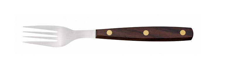 Вилка для стейка 18/0  2 мм 19,5 см. ручка розовое дерево Icel /1/12/