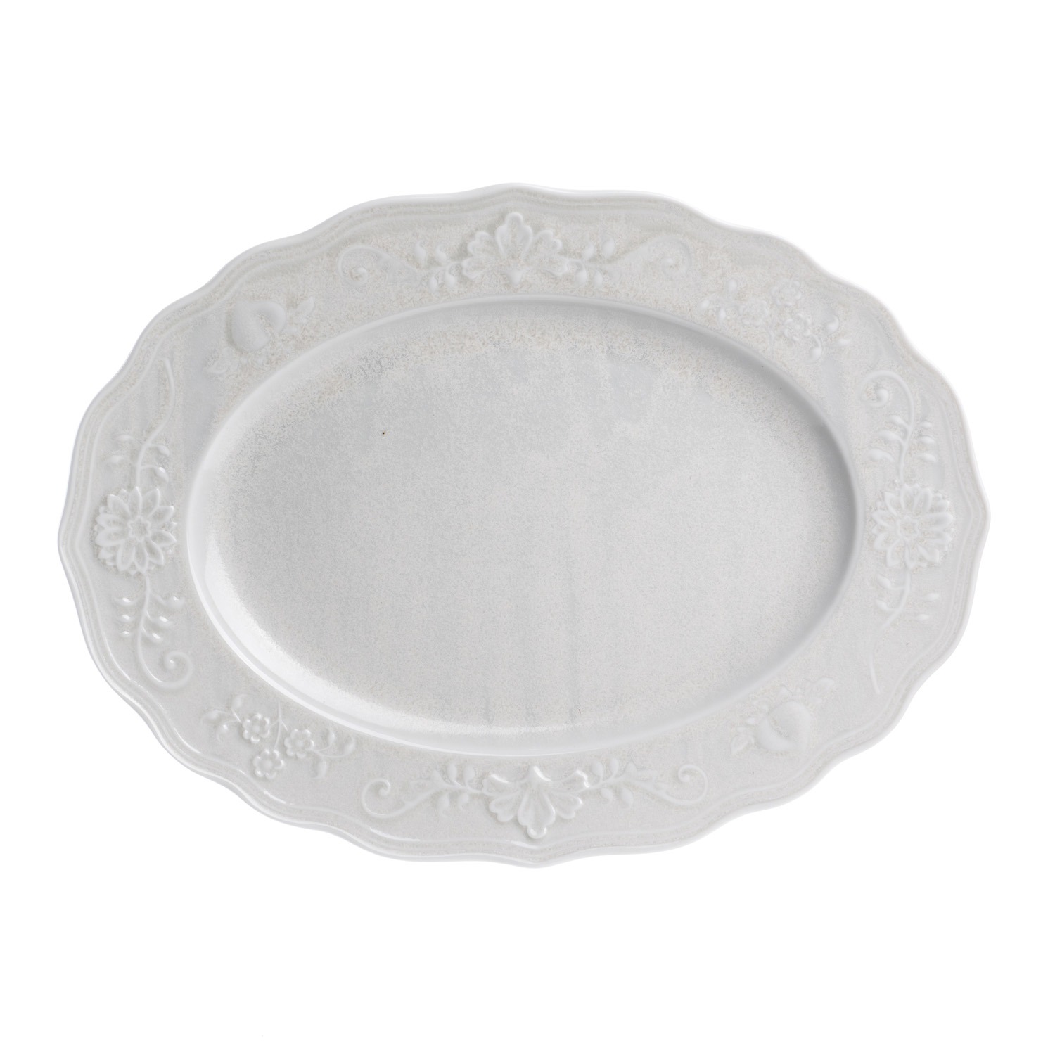 Блюдо овальное 320*242 мм. Ардена бело-голубая, волнистый край Bonna /1/6/