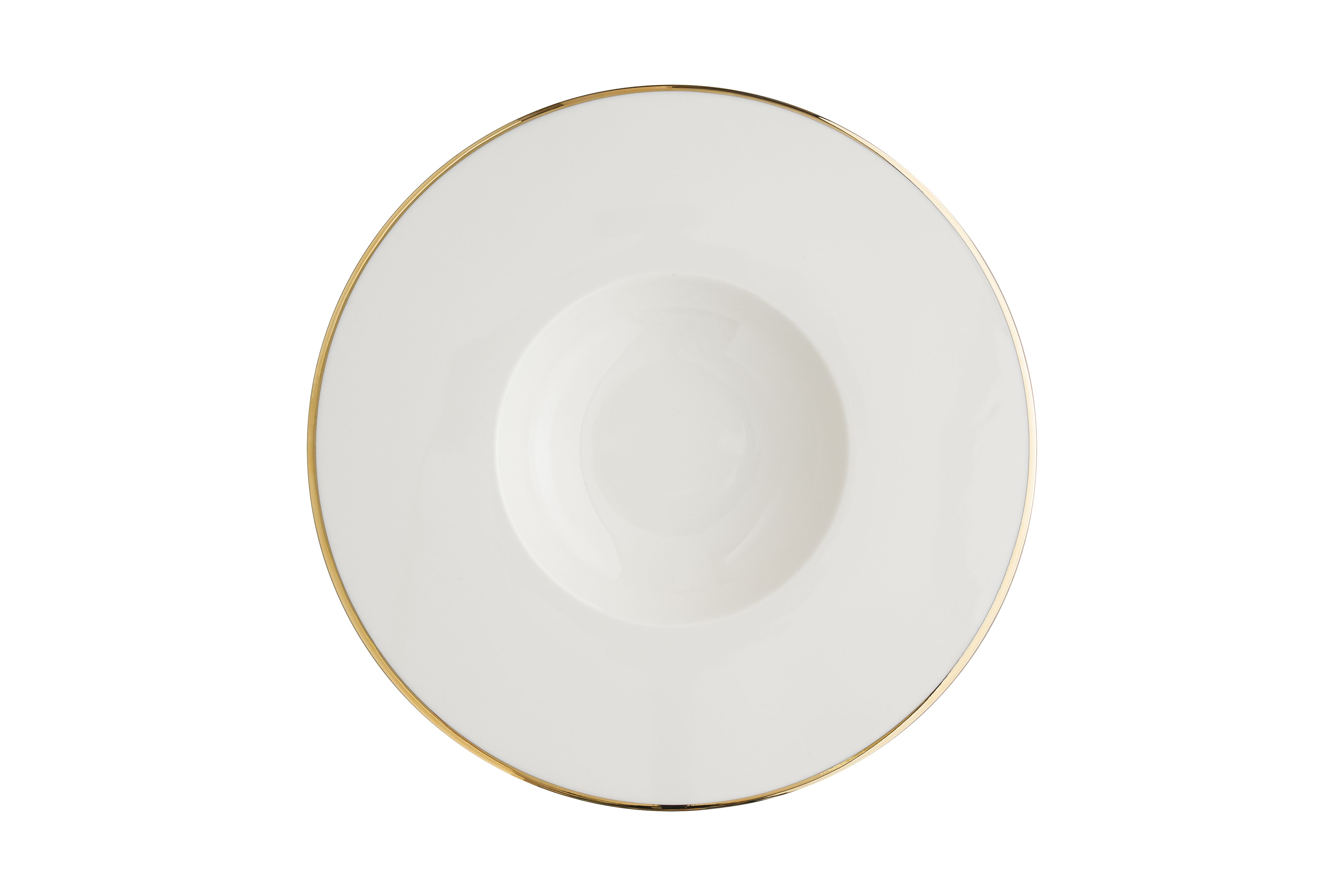Тарелка для пасты d=300 мм.  360 мл. Золотая линия, форма Нит, тонкий край Bonna /1/6/