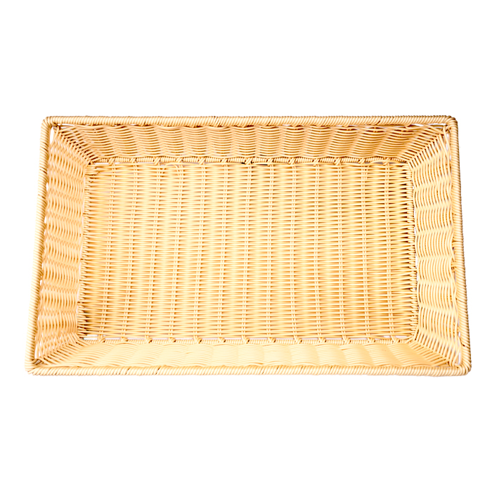 Корзина для хлеба прямоуг. 53*32,5*10 см. бежевая полиротанг MGprof /1/6/ АКЦИЯ