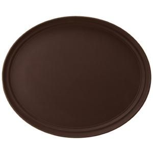 Поднос прорезиненный овал. 73,5*60 см. коричневый MGprof /1/6/