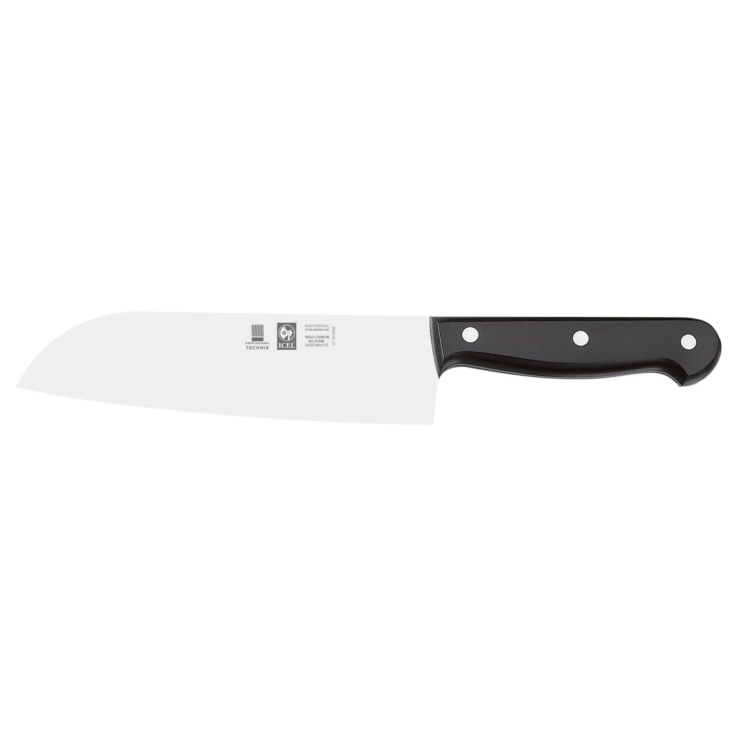 Нож японский Santoku 180/300 мм. черный TECHNIC Icel /1/6/