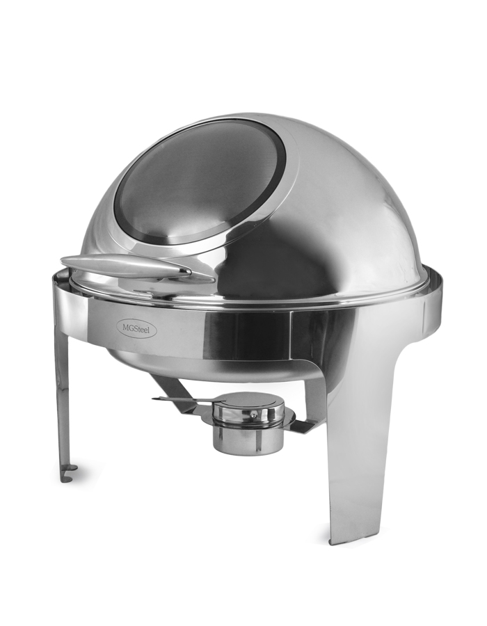Чафиндиш (мармит) 6 л. d=35 см. круглый со стекл. крышкой Roll-Top МГ (MG) /1/