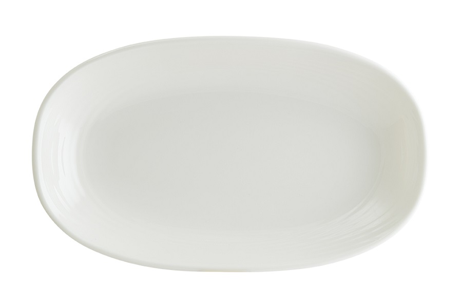 Блюдо овальное 290*170 мм. Белый Луп узкая полоска Bonna /1/6/792/  **