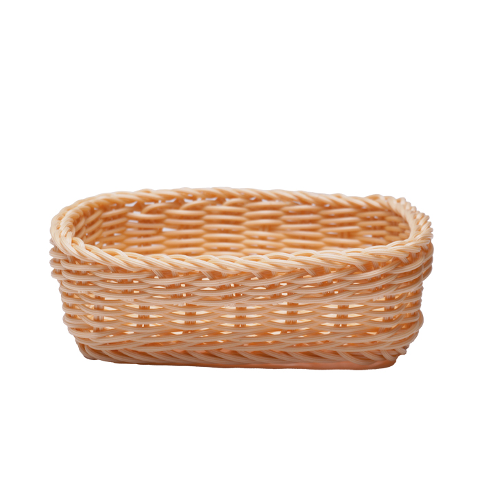 Корзина для хлеба прямоуг. 18*12*6 см. бежевая полиротанг MGprof /1/100/ АКЦИЯ
