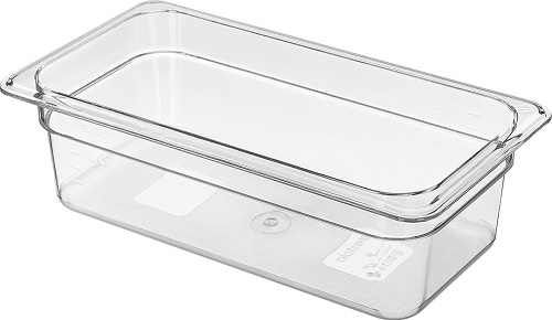 Гастроемкость 1/3 h=100 мм. 325*176 мм. 3,8 л. поликарб. прозрач.  /1/6/