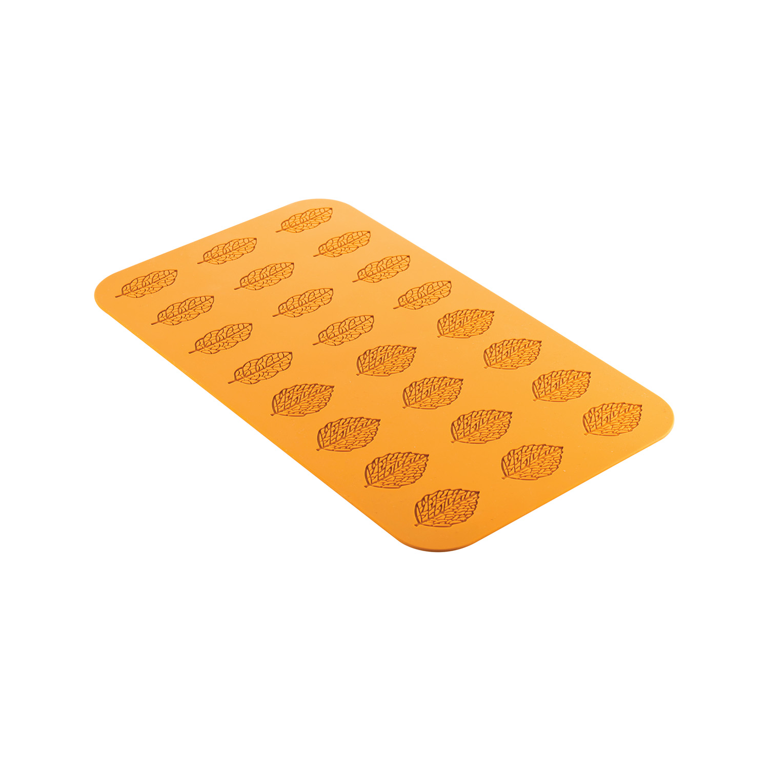 Форма для декора блюд 24 ячейки 66*30/62*43 мм. h=1 мм. Листья силикон Silikomart /1/10/