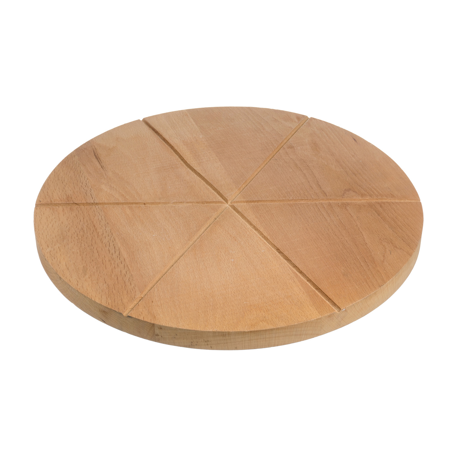 Доска для подачи пиццы d=400*20 мм. на 6 сегментов, бук /1/