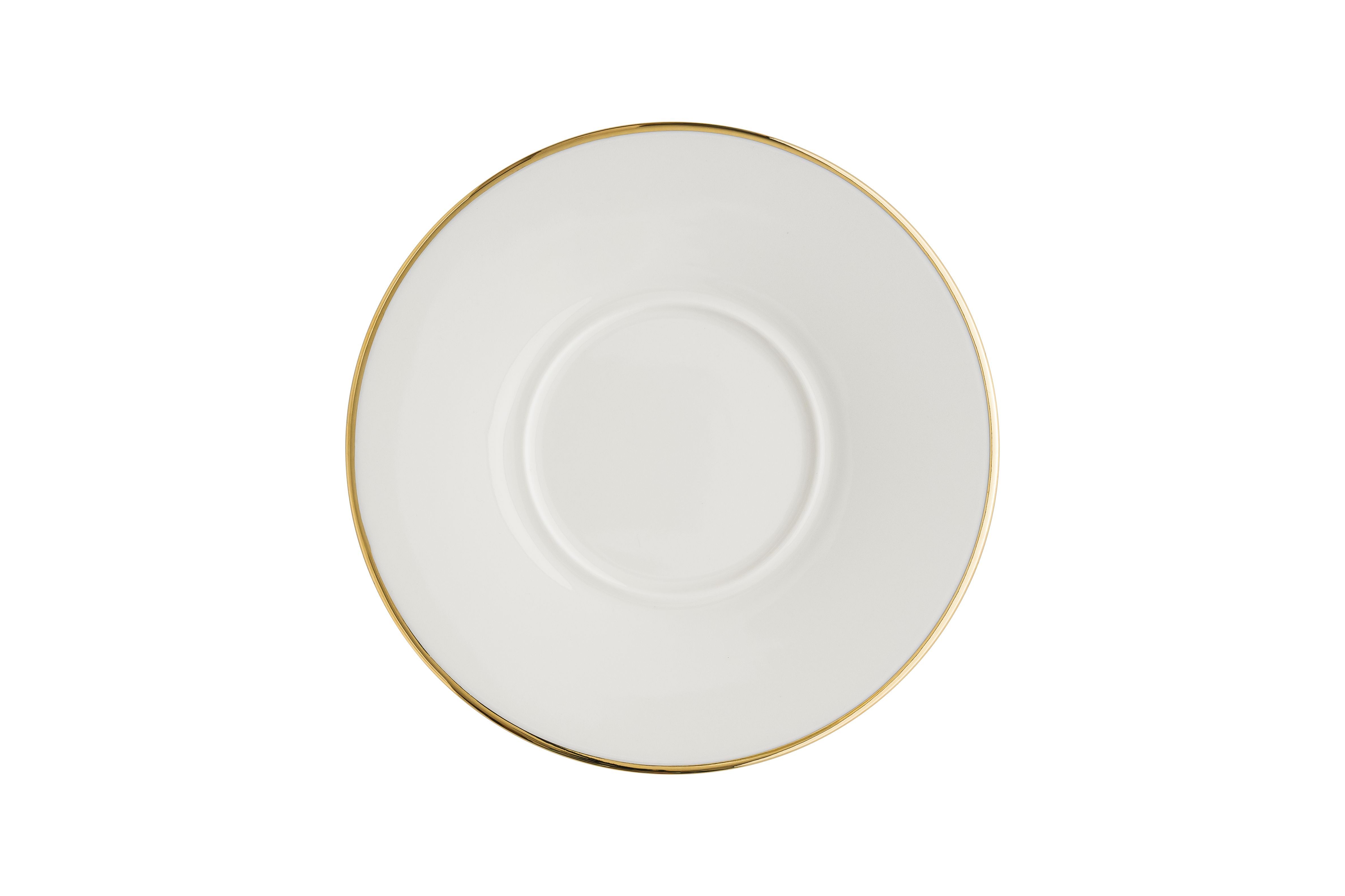 Блюдце d=160 мм. Золотая линия, форма Нит, тонкий край Bonna /1/6/1848/