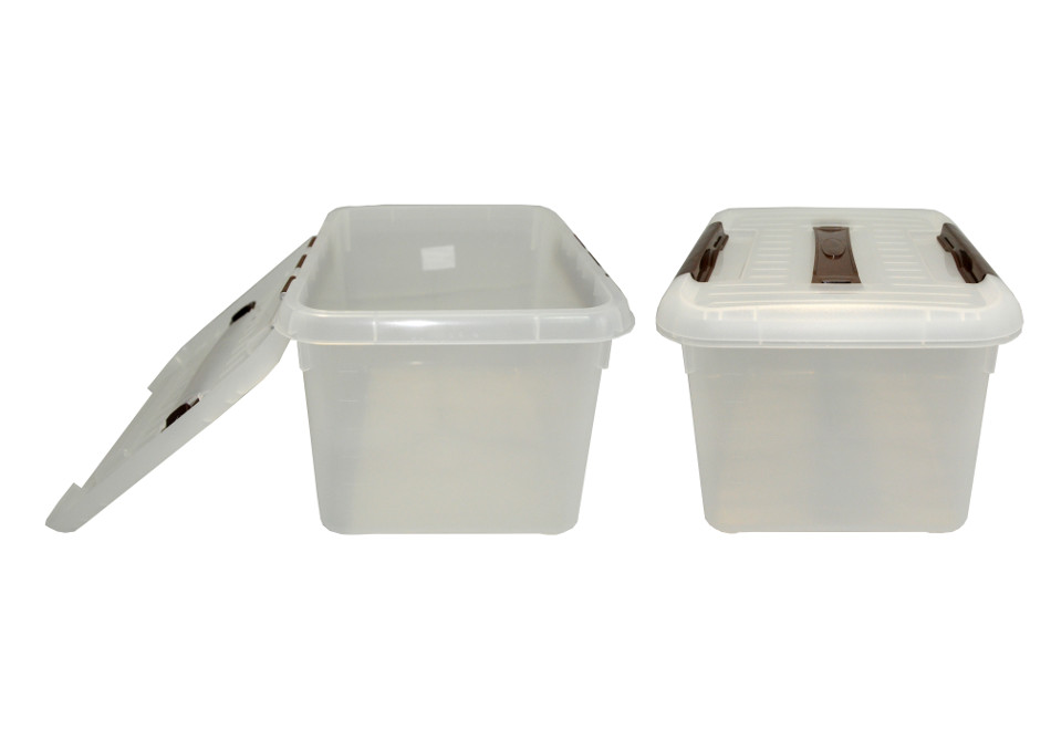 Контейнер для продуктов прямоуг.  8,0 л. 30*23*16,5 см. с ручкой, с коричневым зажимом MGprof /1/25/