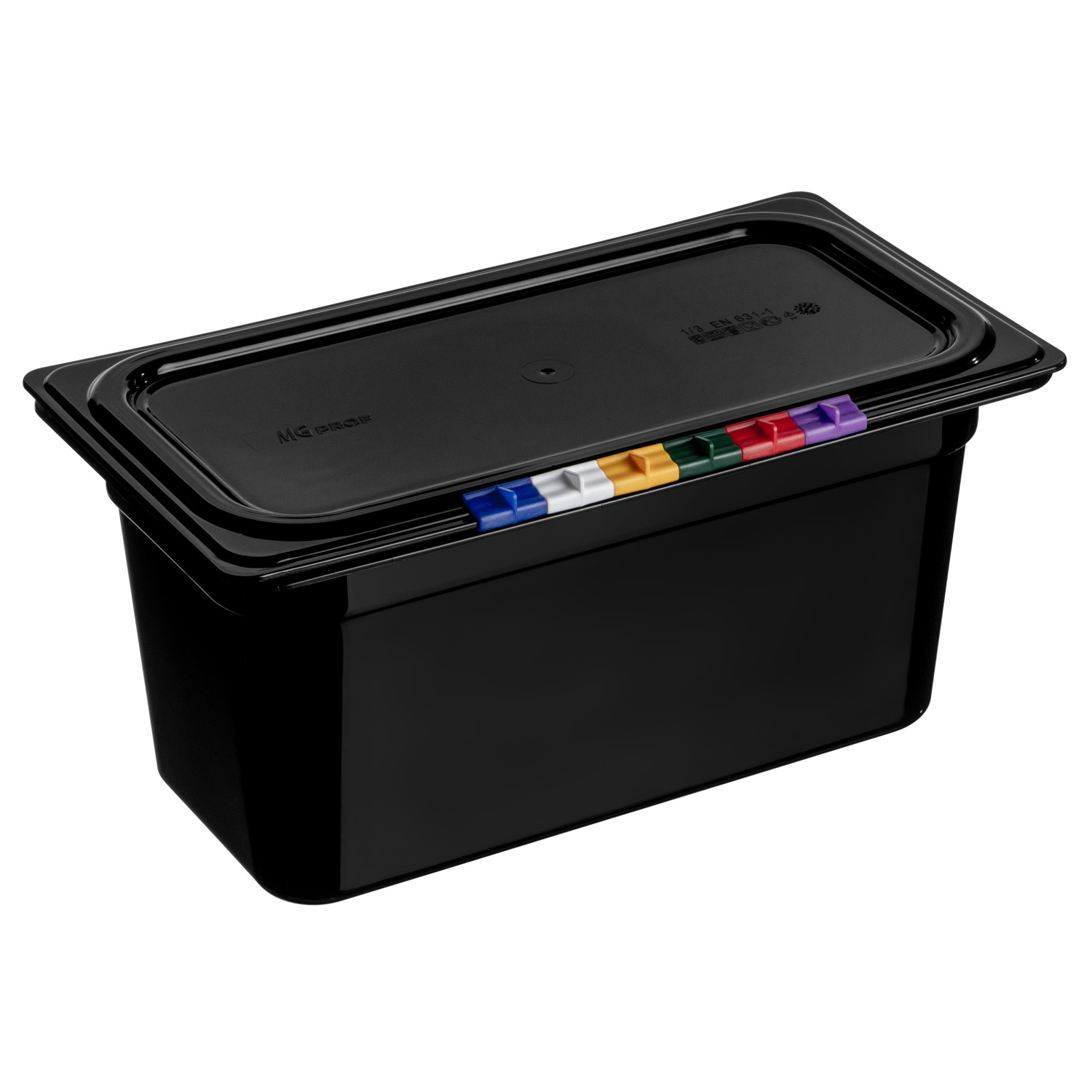 Гастроемкость 1/3 h=150 мм. 325*176 мм. 5,5 л. п/п черная с крышкой MGprof /1/12/