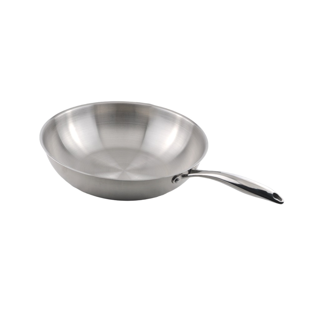 Сковорода Wok d=30 см. h=9 см. 5,1 л. нерж. (индукция) MGsteel /1/