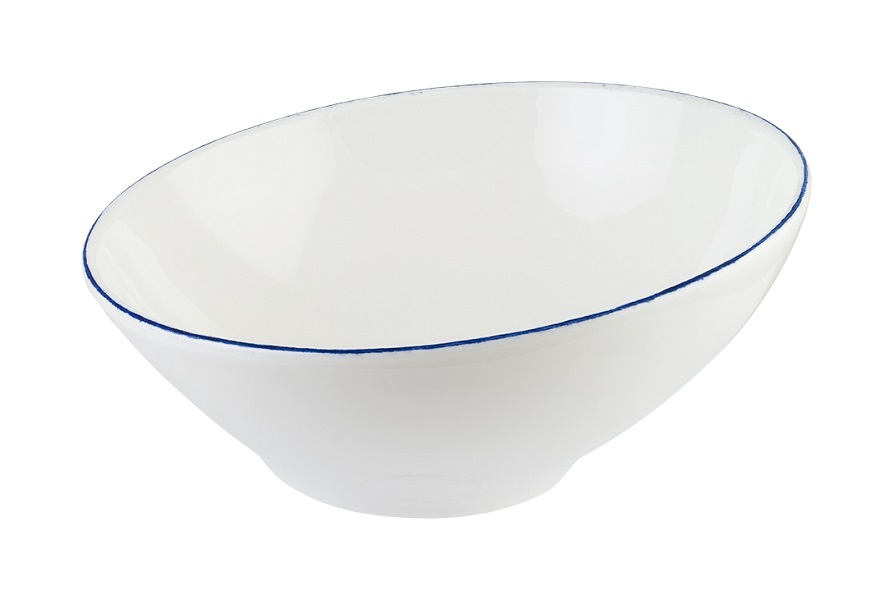 Соусник  60 мл. d=80 мм. h=30/46 мм. скошенный край Ретро синий край, форма Ванто Bonna/1/24/3456/ ВДОХНОВЕНИЕ