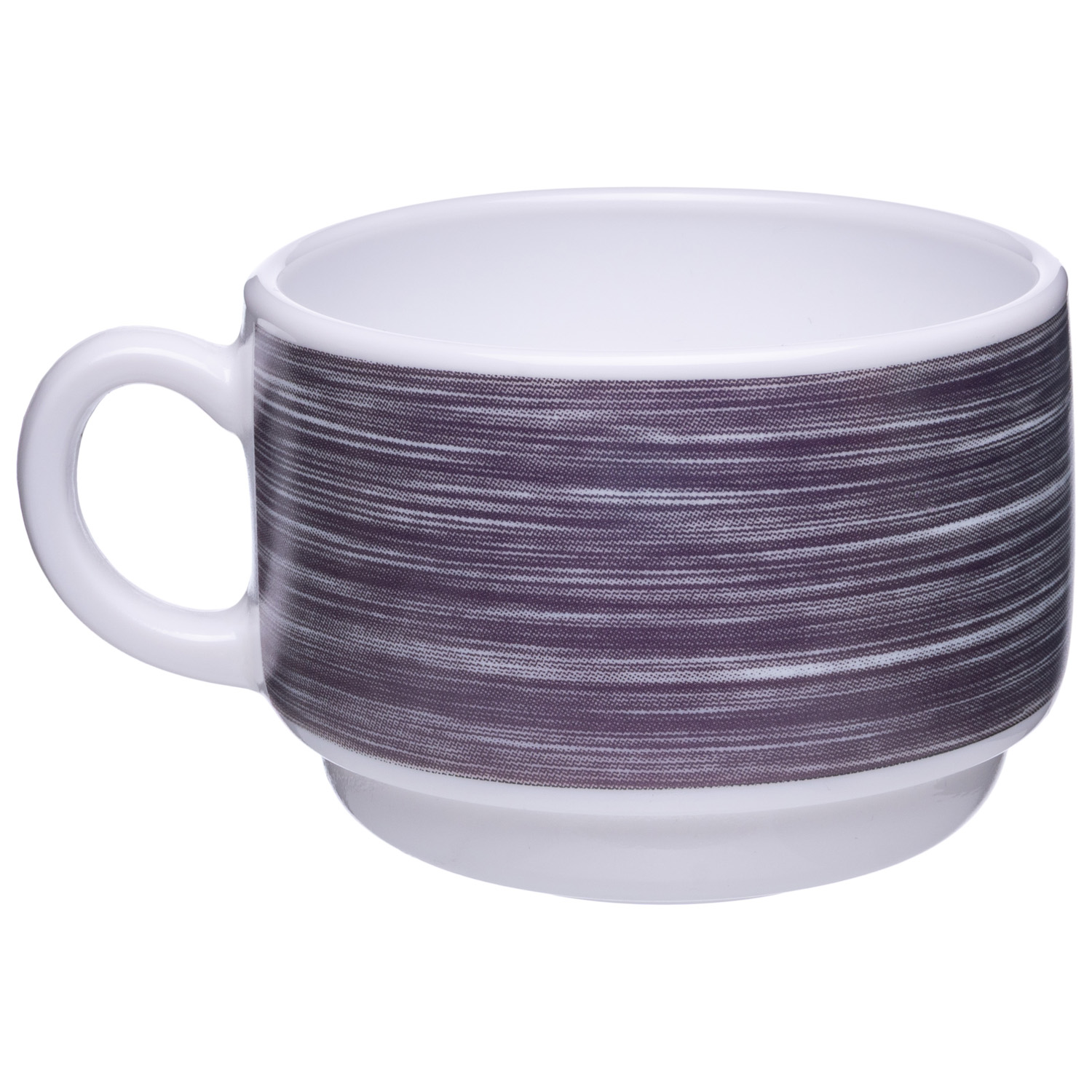 Чашка 190 мл. чайная d=76 мм. h=57 мм. сиреневый край штабелир. Браш (блюдце 53498) /1/12/48/ АКЦИЯ