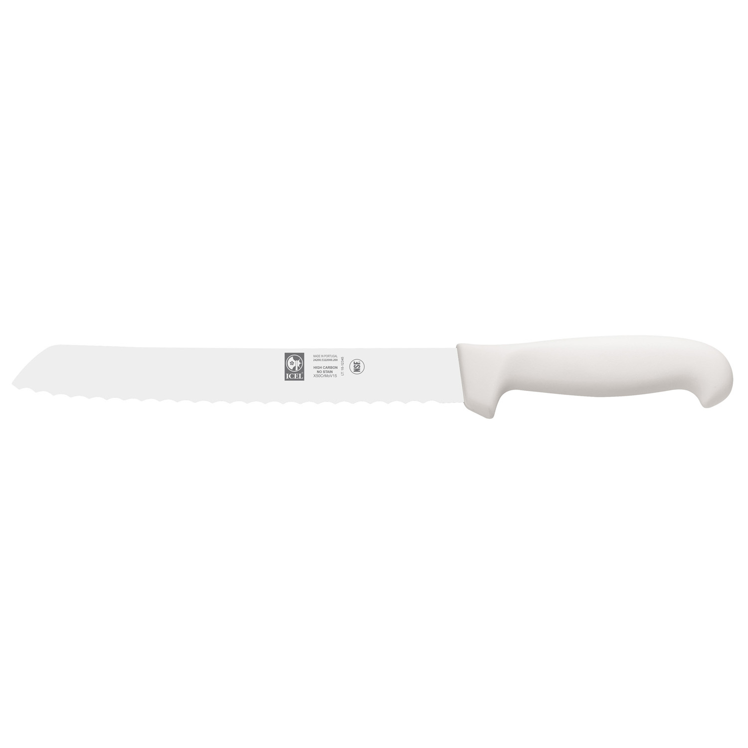 Нож для хлеба 200/340 мм. с волн. кромкой, белый PRACTICA Icel /1/
