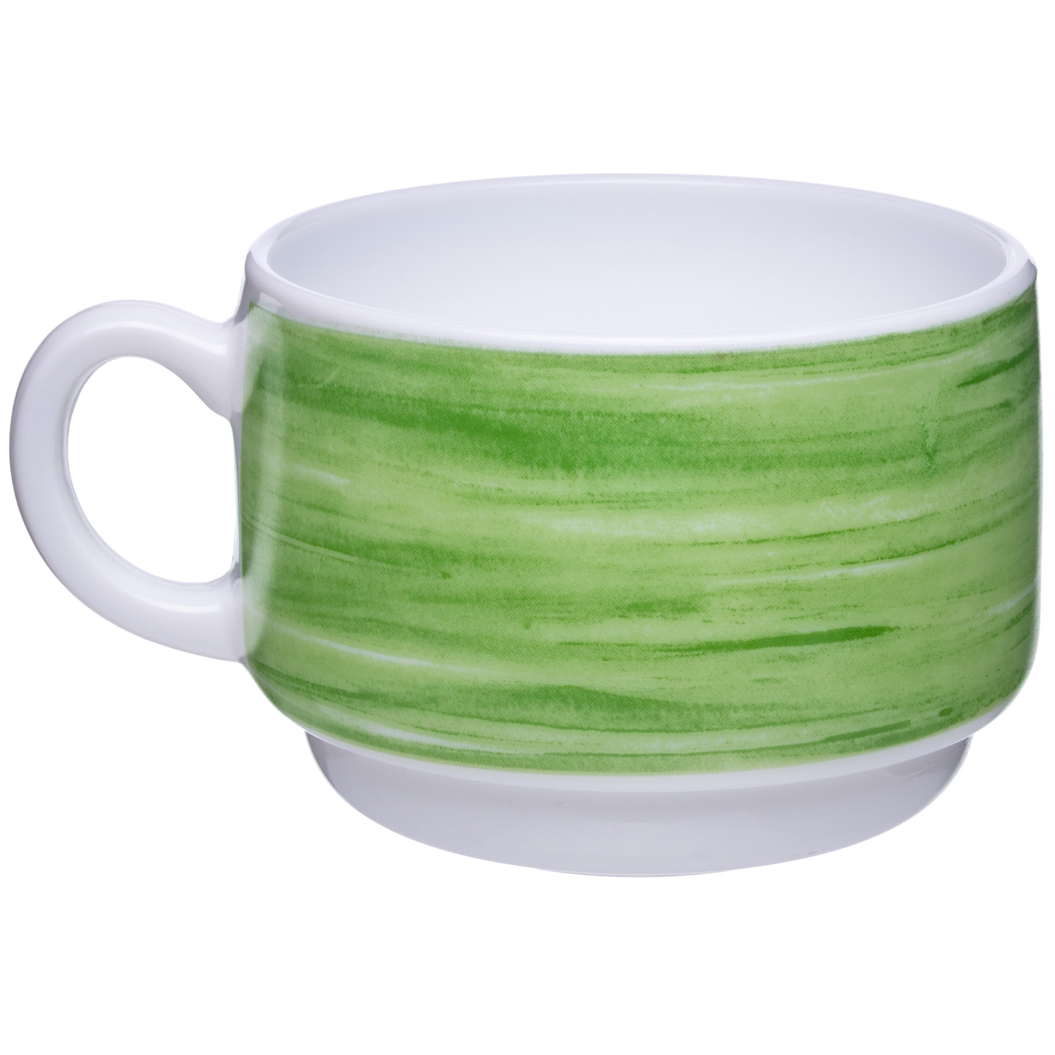 Чашка 190 мл. чайная d=76 мм. h=57 мм. зеленый край штабелир. Браш (блюдце 38905) /1/12/48/ АКЦИЯ