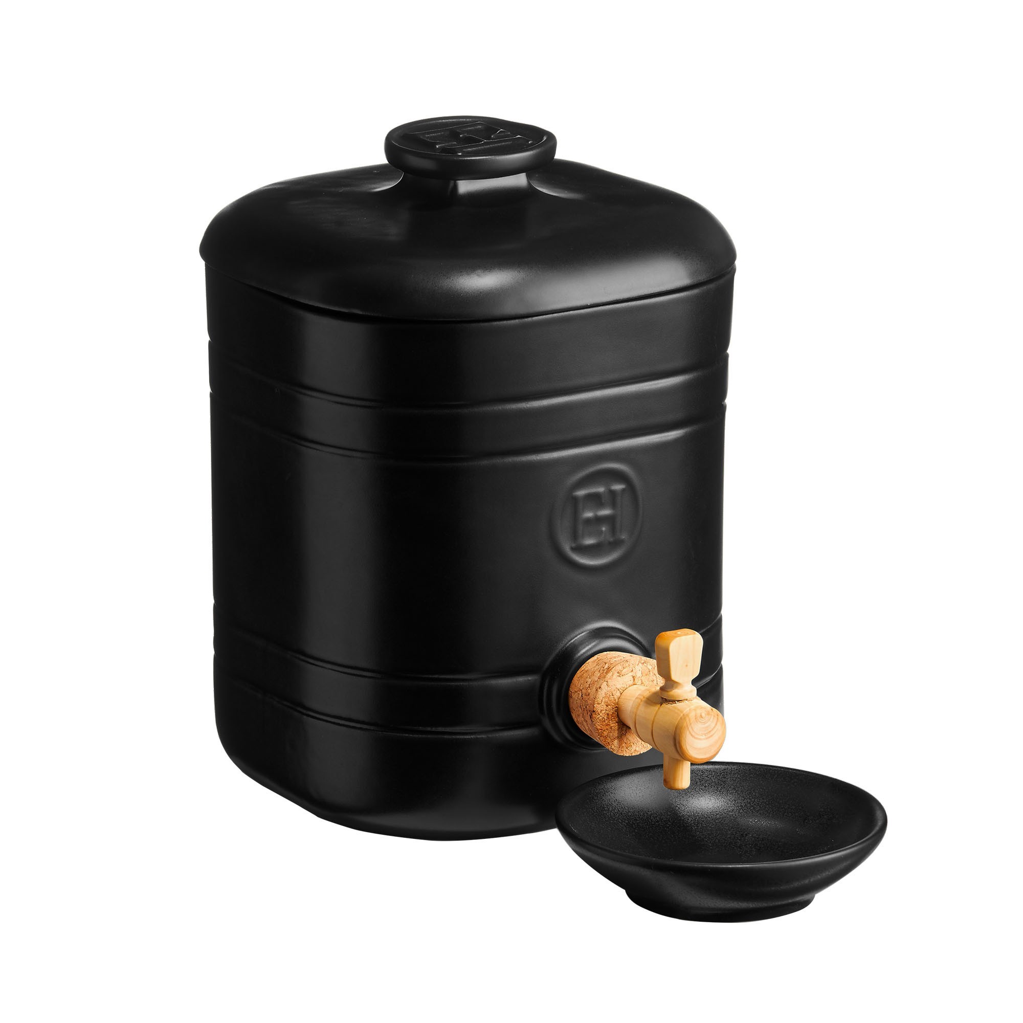 Емкость для уксуса, соевого соуса с краном 2 л. d=154 мм. h=207 мм. черная керам Emile Henry /1/ ВДОХНОВЕНИЕ