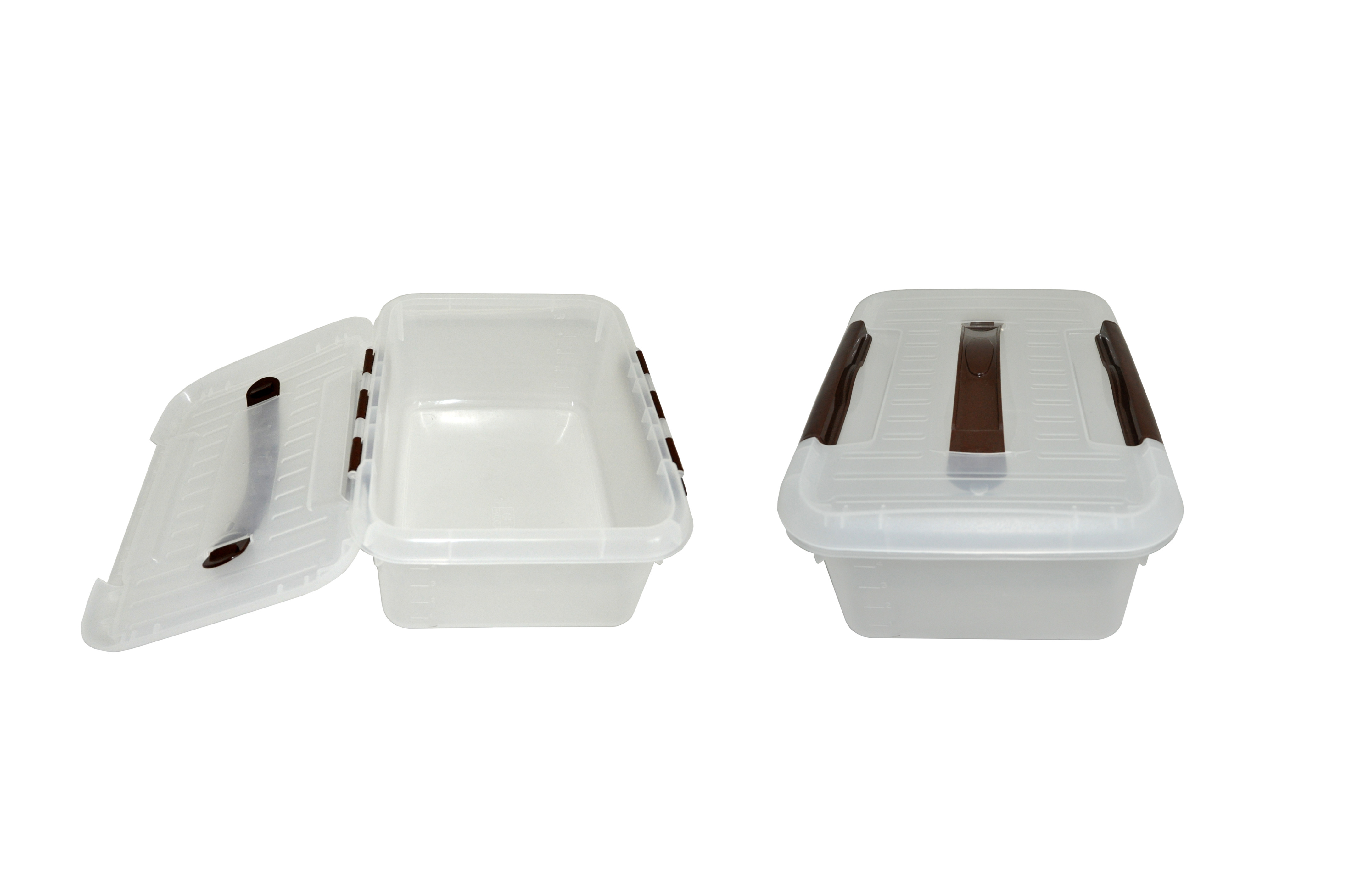 Контейнер для продуктов прямоуг.  6,0 л. 30*23*12 см. с ручкой, с коричневым зажимом MGprof /1/30/