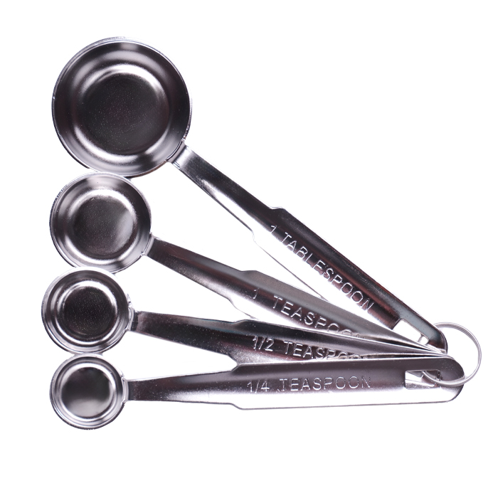 Набор мерных ложек 4 шт. нерж. (15+5+2,5+1 мл) MGsteel /1/ АКЦИЯ