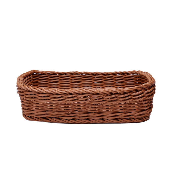 Корзина для хлеба прямоуг. 24,5*17*6 см. коричневая полиротанг MGprof /1/50/ АКЦИЯ