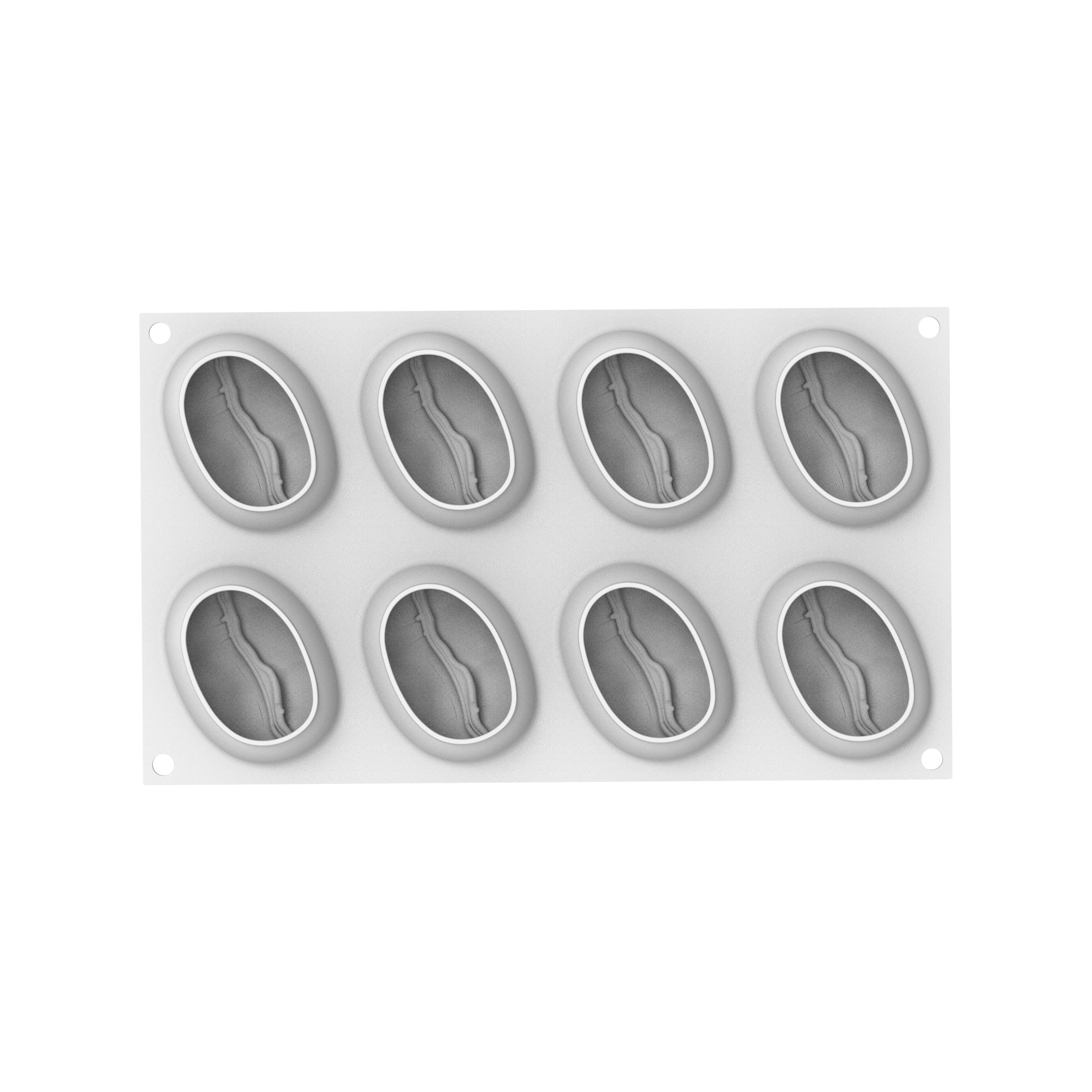 Форма для выпечки 112 мл. 8 ячеек 58*77,5 мм. h=40 мм. Кофе силикон Silikomart /1/10/