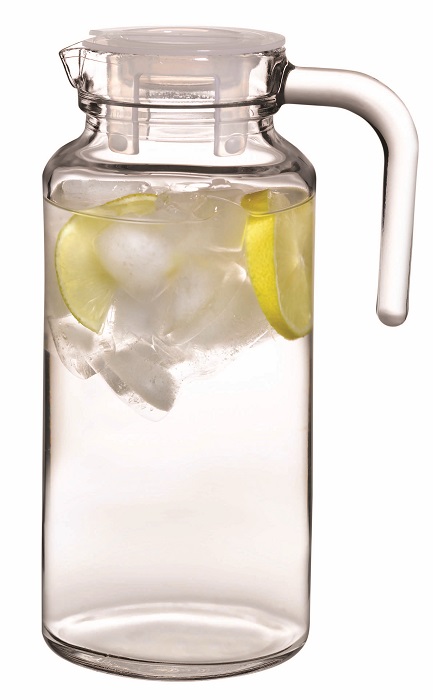 Кувшин 1,3 л. d=75 мм. h=230 мм. с прозрачн. пластик. крышкой Бейзик /6/144/