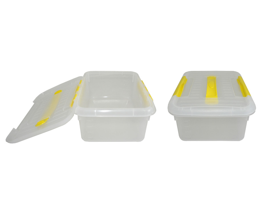 Контейнер для продуктов прямоуг.  6,0 л. 30*23*12 см. с ручкой, с желтым зажимом MGprof /1/30/