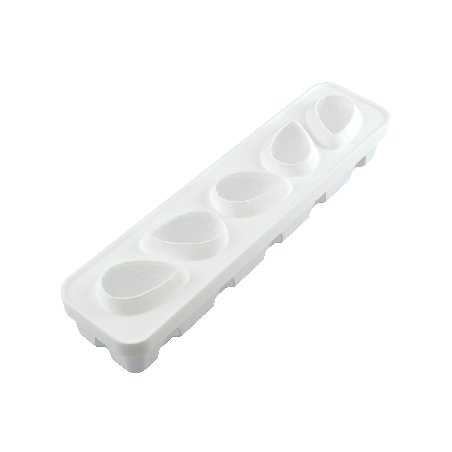 Форма для выпечки 120 мл. 5 ячеек 60*77 мм. h=54 мм. Клубника силикон +пластик.подставка Silikomart /1/5/