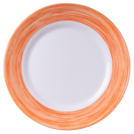 Тарелка d=254 мм. оранж. край Браш (P3949) /1/6/24/ АКЦИЯ