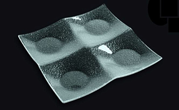 Менажница 4-х секц. 200*200 мм. стекло 3D /1/10/ Менажница 4-х секц. 200*200 мм. стекло 3D /1/10/