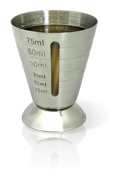 Джиггер 15-75 мл. d=55 мм. h=67 мм. нерж. с делениями VB /1/12/48/ Джиггер 15-75 мл. d=55 мм. h=67 мм. нерж. с делениями VB /1/12/48/