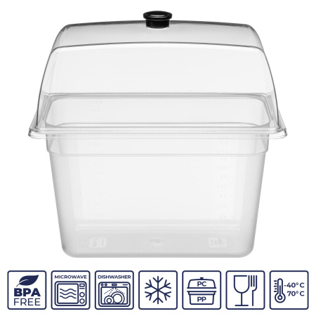 Гастроемкость 1/3 h=200 мм. 325*176 мм. 6,5 л. п/п прозрачная GP /1/18/