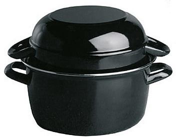 Кастрюля  5,0 л. нерж. d=25,5 см. h=21,5 см. для мидий черная APS /1/4/ АКЦИЯ