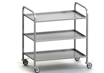 Тележка сервировочная 3-х ярусная 800*600*870 мм. сварная, нерж. MGsteel /1/ Тележка сервировочная 3-х ярусная 800*600*870 мм. сварная, нерж. MGsteel /1/