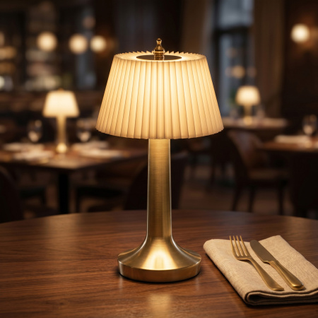 Лампа настольная d=13,5 см. h=26,5 см. 3 цвета, сенсорная регулировка яркости, нерж., белая LED PINE MGline /1/20/