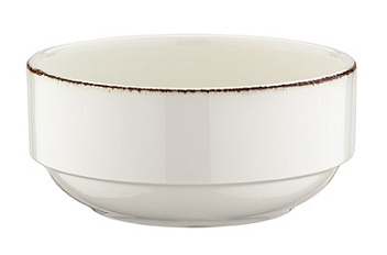 Салатник d=140 мм. 500 мл. h=55 мм. штабелир. Ретро коричневый край (тарелка подст.70317), форма Банкет Bonna /1/12/684/ ВДОХНОВЕНИЕ