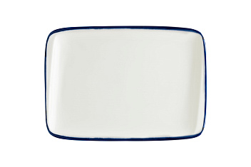 Блюдо прямоуг. 230*160 мм. Линеа Синий, форма Мув  Bonna/1/12/1260/