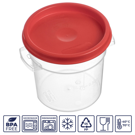 Крышка для контейнера для прод. круг. d=135 мм. красная, п/п (конте. 76718) GP /1/12/ ТП