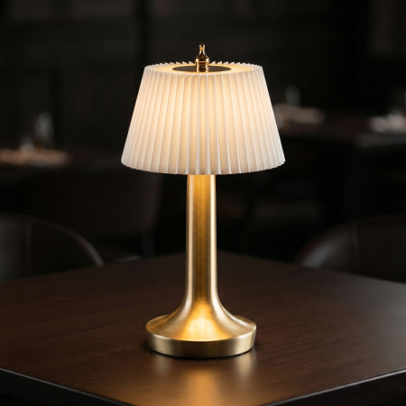 Лампа настольная d=13,5 см. h=26,5 см. 3 цвета, сенсорная регулировка яркости, нерж., белая LED PINE MGline /1/20/