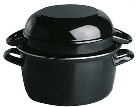 Кастрюля  5,0 л. нерж. d=25,5 см. h=21,5 см. для мидий черная APS /1/4/ АКЦИЯ
