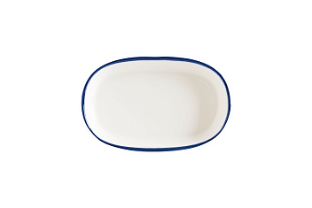 Блюдо овальное 100*65 мм. Линеа Синий, форма Хюгге Bonna /1/12/5856/