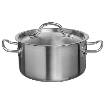 Кастрюля  2,5 л. нерж. d=18 см. h=10,5 см. тройное дно с крышк. (индукция) MGsteel /1/ 