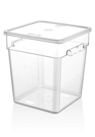 Контейнер для продуктов квадр. 17,2 л. 28*28*32 см. с мерн.шкалой, прозрач, поликарб., б/кр, штабелир. (кр. 80012,80471)GP/1/6/