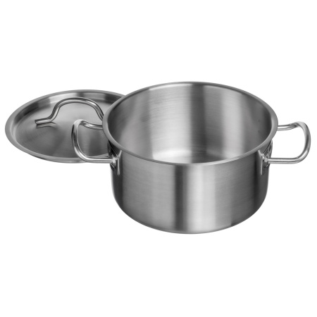 Кастрюля  2,5 л. нерж. d=18 см. h=10,5 см. тройное дно с крышк. (индукция) MGsteel /1/ 