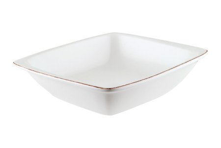 Салатник прямоуг. 190*170 мм. 650 мл. h=45 мм. Ретро коричневый край, форма Мув Bonna /1/12/1032/