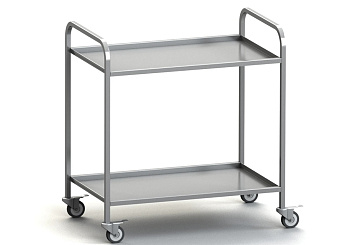 Тележка сервировочная 2-х ярусная 800*600*870 мм. сварная, нерж. MGsteel /1/ Тележка сервировочная 2-х ярусная 800*600*870 мм. сварная, нерж. MGsteel /1/