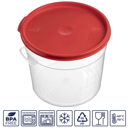 Крышка для контейнера для прод. круг. d=230 мм. красная, п/п (контейн. 76721,76722) GP /1/12/ ТП