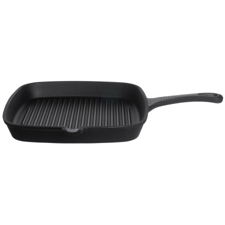 Сковорода-гриль 24*24 см. h=3 см. 1 л. черная, чугун /1/