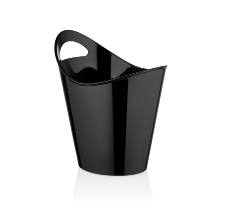 Ведро для шампанского  4 л. поликарбонат 260*200/160*130 мм. h=280 мм. с ручкой для 1-й бутылки, черное GP /1/6/