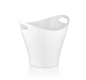 Ведро для шампанского  6 л. поликарбонат 300*240/165*165 мм. h=260 мм.с ручками для 2-х бутылок, белое GP /1/6/